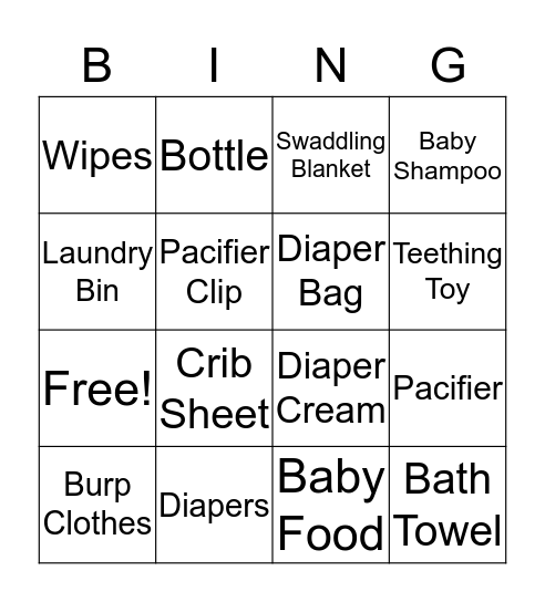 B A B Y    D I N O   Bingo Card