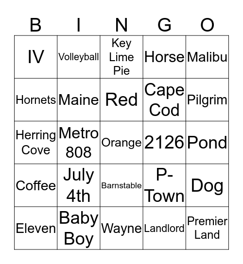 MEET THE PARENTS Bingo Card