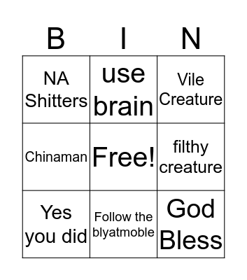 Syndic Phrases Bingo Card