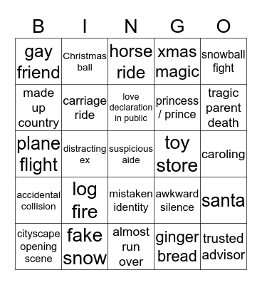 Christmas Movie -  Cheese Bingo Card