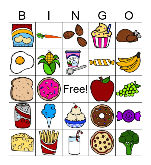 Food Bingo Card