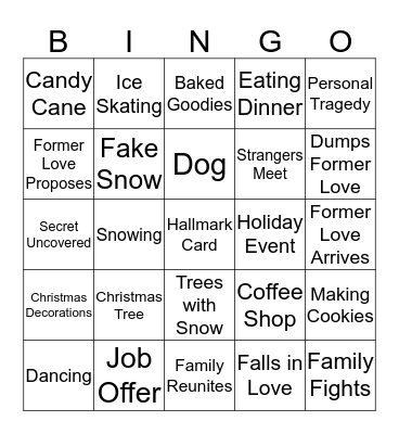 Hallmark Movie Bingo Card