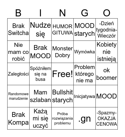 Anton Bingo Card