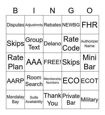 Opera Refresher Bingo Card