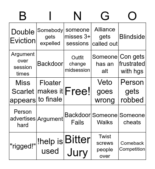 BBNG BINGO Card