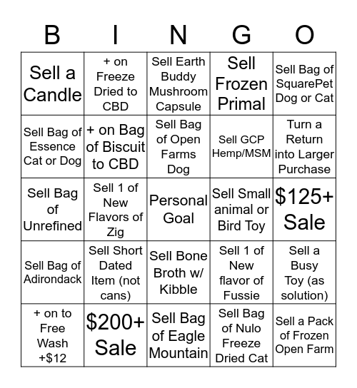 Sales Bingo! Bingo Card