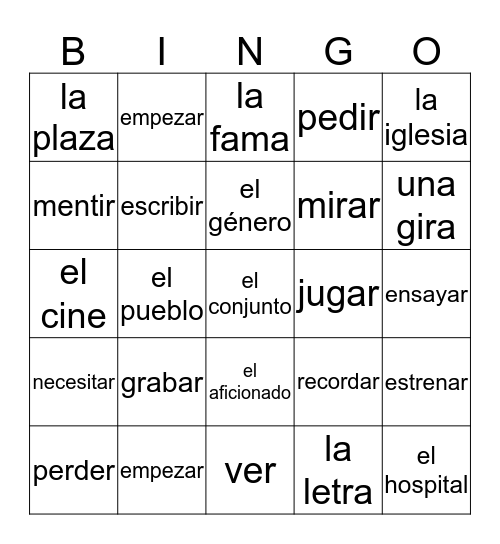 repaso  Bingo Card