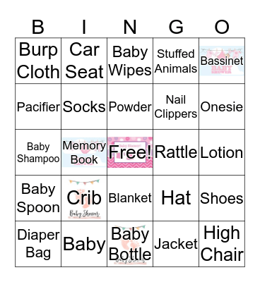 Baby Shower Bingo Card