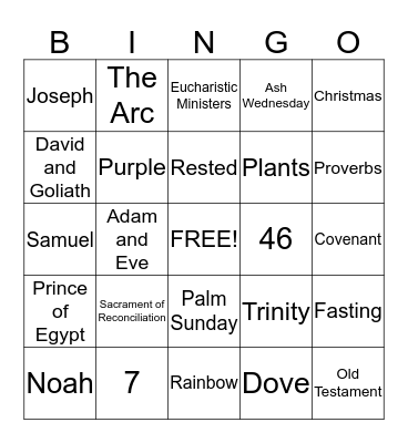ICC Youth Ministry Bingo Card
