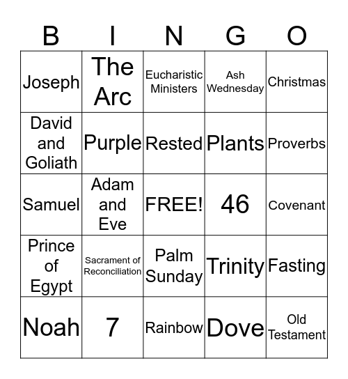 ICC Youth Ministry Bingo Card