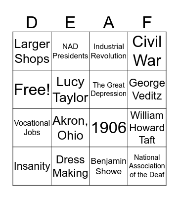 Chpt. 13: Employing the Deaf Bingo Card