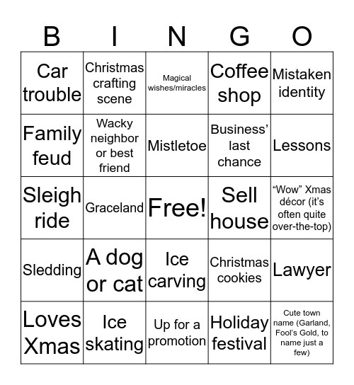 Hallmork Chrimbus Bingo Card