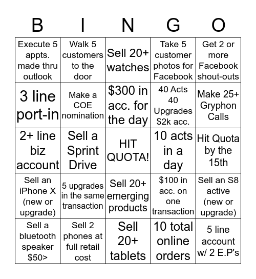 Busy Busy Bingo  Bingo Card