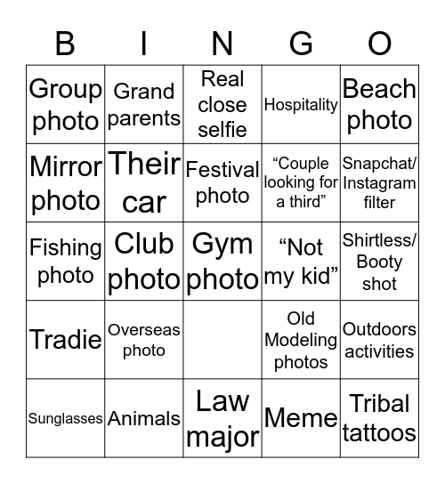 Tinder  Bingo Card