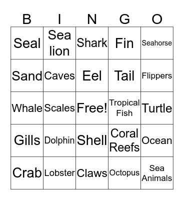 Under the Sea Bingo Card