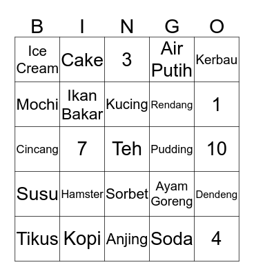 Key’s Bingo Card