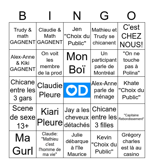 BING-OD Bingo Card