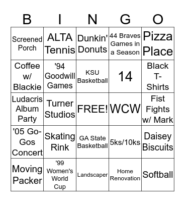 RoBingo! Bingo Card