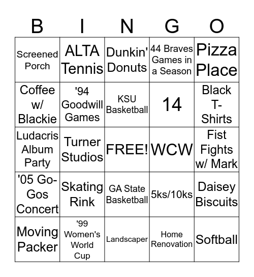 RoBingo! Bingo Card