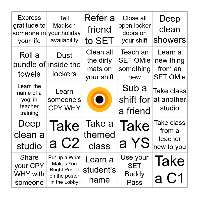 SET Flatiron December Scratch Off! Bingo Card