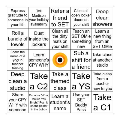 SET Flatiron December Scratch Off! Bingo Card