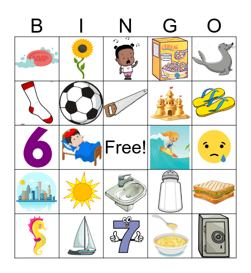 Initial-/s/ Bingo  Bingo Card