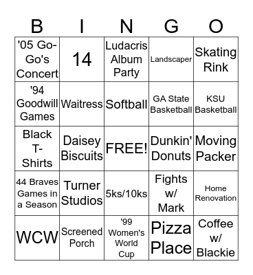 RoBingo! Bingo Card