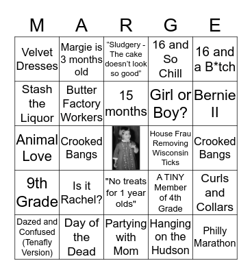 MARGE-INGO Bingo Card