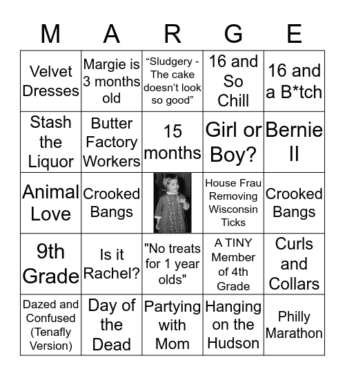 MARGE-INGO Bingo Card