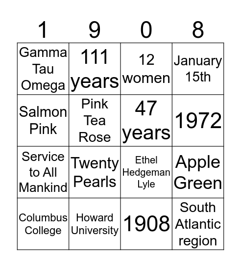 Eta Iota Bingo Card