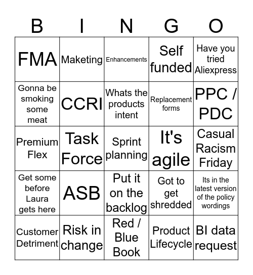 Product Bingo Card