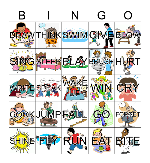 VERBS Bingo Card