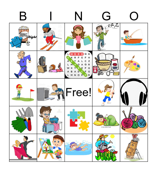 Hobbies Bingo Card