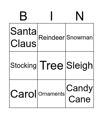 Christmas Bingo Card