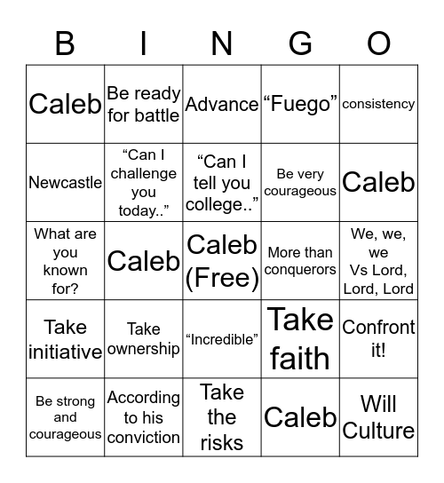 Lee Burns Preaching Bingo  Bingo Card