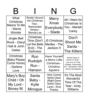 07 Musikk Bingo Card
