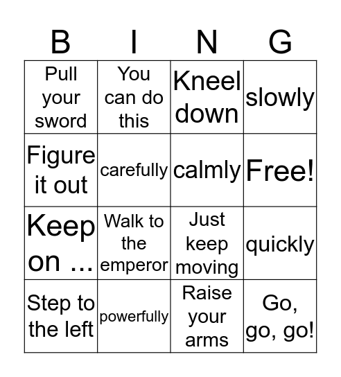 2b Bingo Card