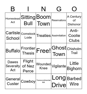 Chapter 16 Bingo Card