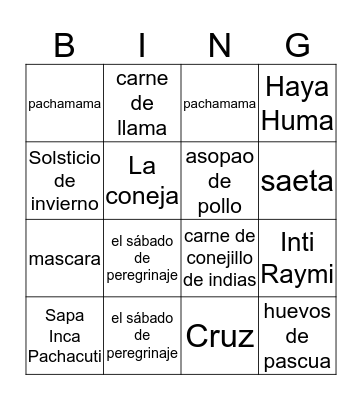 ¡BINGO! Bingo Card