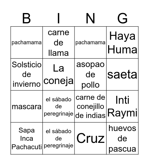 ¡BINGO! Bingo Card