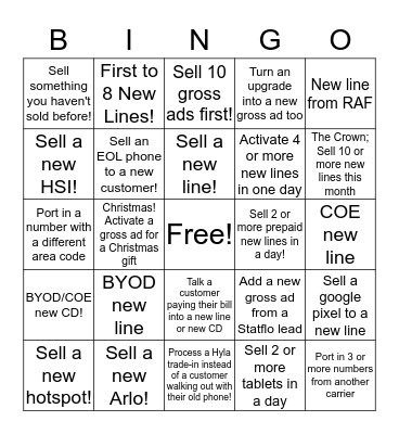 December Gross Ads Bingo! Bingo Card