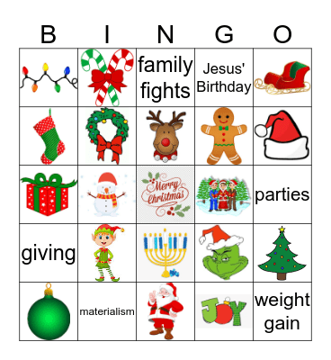 holiday bingo Card