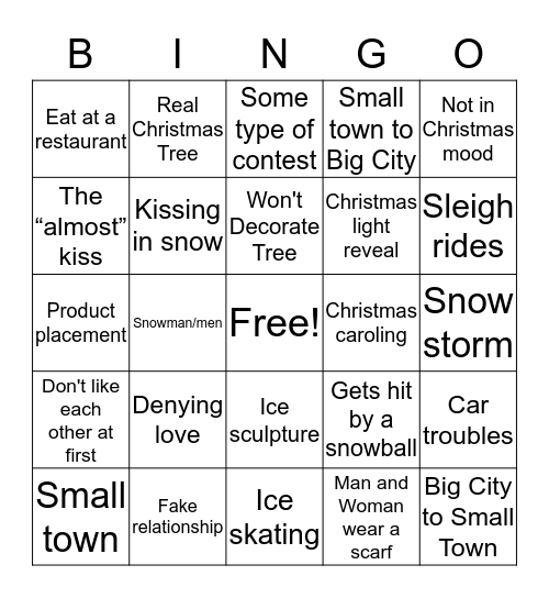 Christmas Movie Bingo  Bingo Card