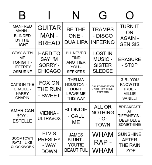 THE BARN HOUSE Bingo Card