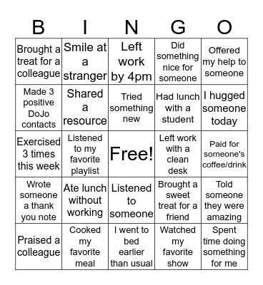 Holiday BINGO Card