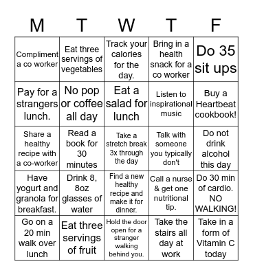 HEARTBEAT BINGO Card
