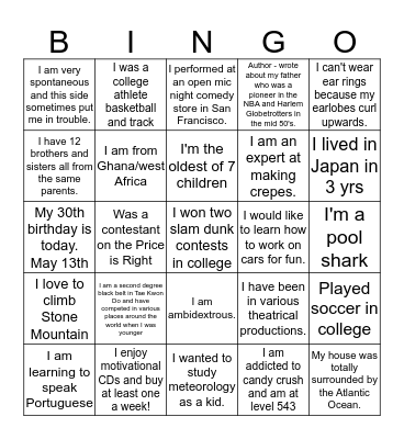 Office Bingo - Ice Breaker #1 Bingo Card