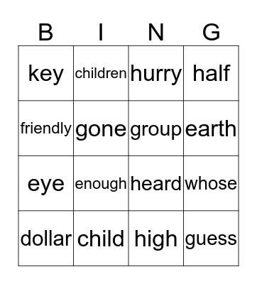 2B power word bingo set 2-Sosh Bingo Card