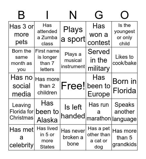 Ugly Christmas Sweater Bingo! Bingo Card