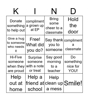 Clarence's Kindness Challenge! Bingo Card